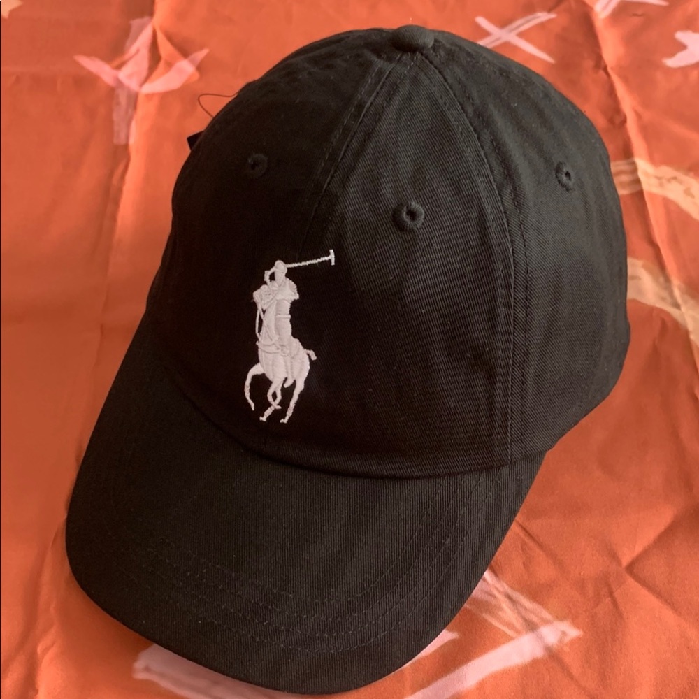 Polo by Ralph Lauren Black Hat with White Logo